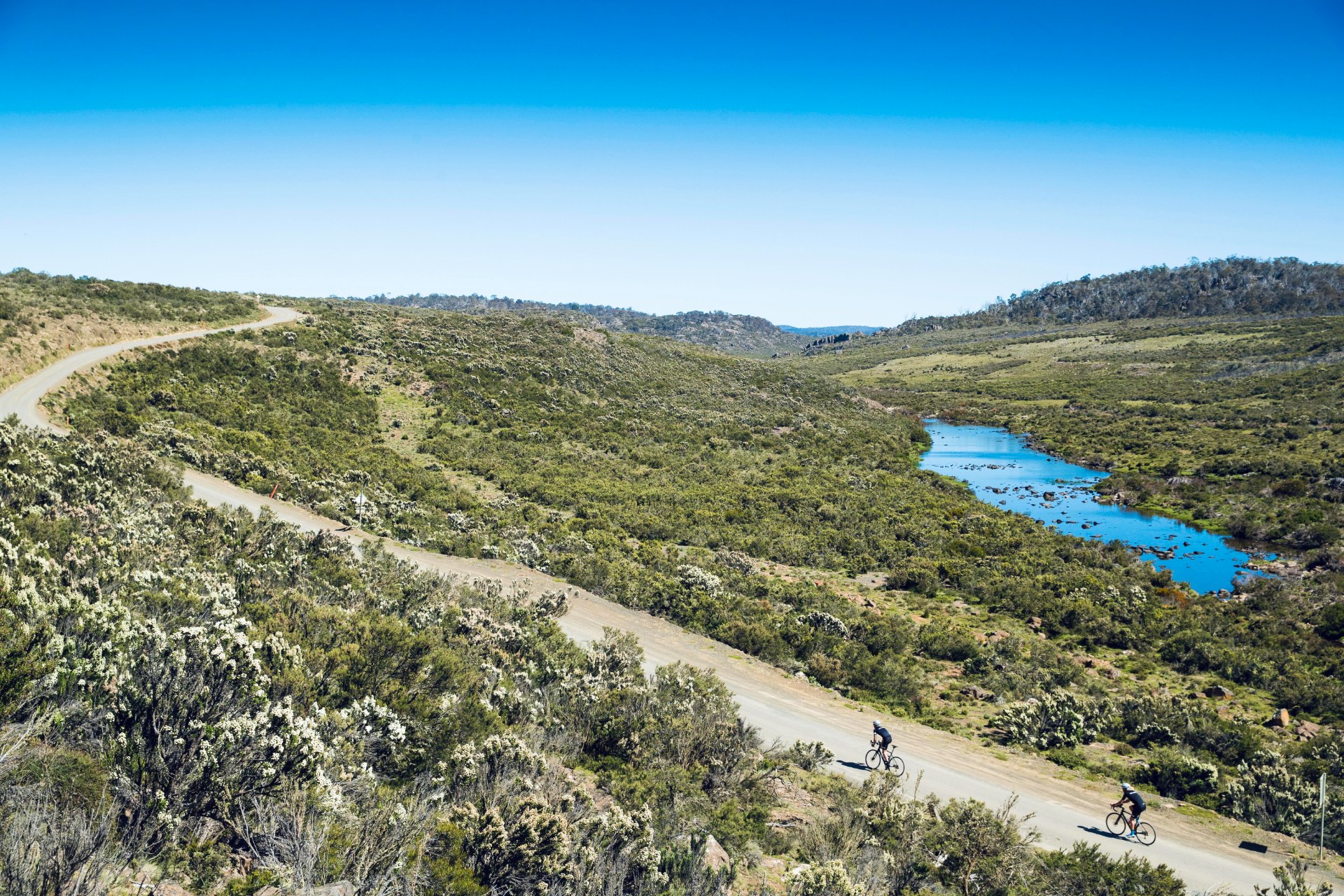 Riders on the remote highland plateau of Tasmania's Great Lakes
